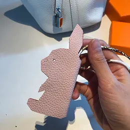 Designer Leather Elephant Rabbit Pingente Bag Parts Lychee Padrão de ornamento de couro de couro