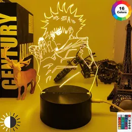 Nattlampor anime lampa megumi fushiguro ljus jujutsu kaisen ledde för födelsedagspresent lampa natt