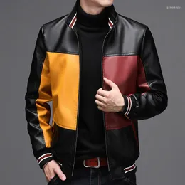 メンズベストメンジャケット2022マン服のための秋の冬の革のジャケット長い袖のコートファッション韓国スタイルギン22