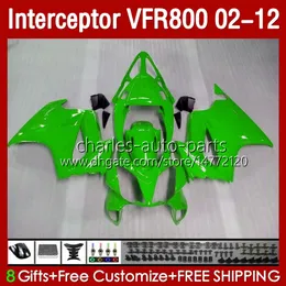 خفيف الأخضر OEM الجسم لهوندا VFR800 VFR 800 RR CC 800RR Interceptor 02-12 هيكل السيارة 129NO.139 800CC VFR800RR 02 03 04 05 05 07 07 08 09 09 10 11 12 VFR-800 RR 2002 2012 Fairing