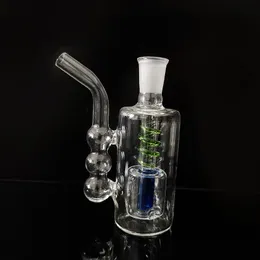 Mini pipa in vetro bruciatore a olio Bong carino narghilè set Dab Rig Pipa per fumatori Gorgogliatore d'acqua Bong a percolatore colorato con ciotola per tabacco e tubo per tabacco con snodo maschio da 10 mm Piccolo Shisha