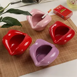 Cute Cartoon Lips Cigar Ceramic Ashtray Creative Flower Pot Trendy Mouth Fashion Home Mini Send Boyfriend Gift