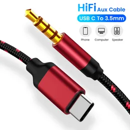 Tipo-C a 3.5mm JACK AUX Cabo de áudio USB C AUX Adaptador Adaptador Audio Extension Conector Divisor USB C Adaptador Fio Cabo