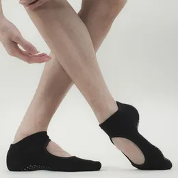 Calzini sportivi da donna di alta qualità Yoga antiscivolo smorzamento pilates balletto buona presa per donna misto cotone tinta unita
