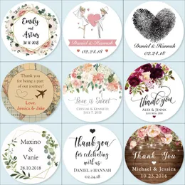 Outros eventos suprimentos de festas de casamento personalizados adesivos de casamento convidados feds favores rótulos Adicione seu texto Po Picture text personalizado personalizado 100th