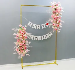 Decorazione per feste Scaffale dorato Oggetti di scena per matrimoni Schermo di sfondo per palcoscenico Decorazioni per arco quadrato in ferro battuto Supporto per fiori Area di benvenuto Segnaletica FramePa