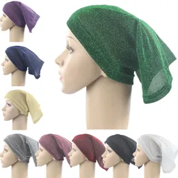 Muslim Women Under Scarf Hijab Tube Bonnet Bone Chemo Hat Head Cover Inner Caps Hair Loss Turban Female Wrap Beaine Solid Color