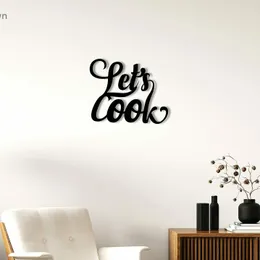 Lets Cook Cursive Word Art -Beautiful Metal Home Decor Metal Art Wall Sign