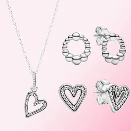 925 Sterling Silver Earrings Day Valentine's Frearkling Heart Circle Stud Pendant Heart Origin