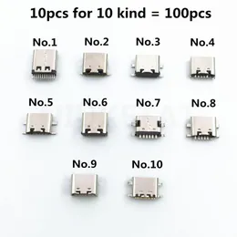 إكسسوارات الإضاءة الأخرى 10-100pcs/bag 10model type-c micro usb connectors mix 6pin-24pin استخدام للهاتف المحمول والرقمي p