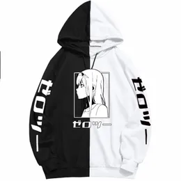 Herrtröjor tröjor anime älskling i franxx noll två tryck pullover tröja harajuku hip hop kläder