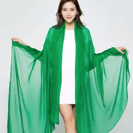 Luksusowy 150 230 cm długi satynowy jedwabny szalik Summer Latie Ladies Green Shal