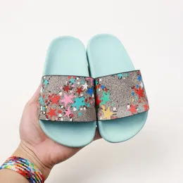 Marca desliza sandálias infantis New Born Baby Shoes Deslize em meninos meninas crianças chinelos com caixa tamanho 23-35