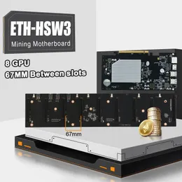 Motherboards ETH-HSW3 ETH Mining Motherboard 8 GPU 67mm Spacing Fast Heat Dissipation Mine Plate Ethereum Crypto Miner RigMotherboards Mothe