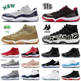 2022 Sports 11s Mens Womens Basketball Shoes Jumpman 11 Vintage GS Rose Gold Red UNC Win Like Cool Grey Animal Instict 25th Aniversary Olive