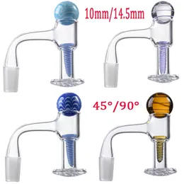 Sömlös svetsa oss i USA -klass Blender Spanien Banger Nails Rökitillbehör Fastade kantkvarts banger med glas marmor 10mm 14 mm manlig led 45 ° 90 °