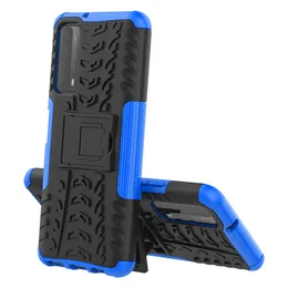 Rugged Armor Dual Layer Wstrząsy Szafy dla Huawei Y7A P Smart 2021 6.67 Calowy TPU Zderzak Hard PC Stand Powrót Coque Fundas