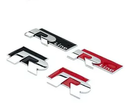 3D Metal Rline Car Stickers R Line Logo Badge Emblem Sticker för Volkswagen VW Polo Golf Jetta Mk5 Mk6 Passat B5 B6 B7