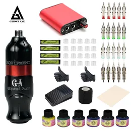 KIT PROFISSIONAL TATOO KIT ROTAR MÁQUINA PODERAÇÃO COM APELAS DE CARTURIDO Conjunto para Beginners Body Art 220728