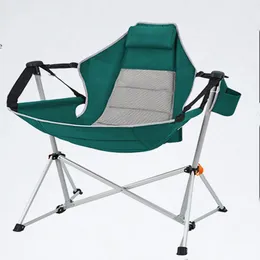캠프 가구 캠핑 캠핑 스윙 레클리터 외부의 외부 성인 휴대용 접이식 의자 가방 컵 컵 보류와 함께 보관