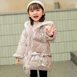 Winter Girl Down Down Snowsuit Jacket Parka 2021 Новая модная ветропроницаемая детская куртка No Wash Warm Heats Outerwear 2-8 лет J220718