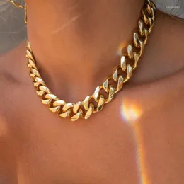 Hänge halsband guldfärg choker halsband för kvinnor 1 lager heavey punk kedja hängen sammet chokers mode smycken