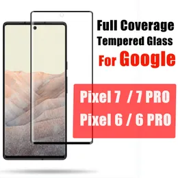 Full täckning Dammsäker tempererat glas Telefon Skärmskydd för Google Pixel 6 Pro 6Pro i OPP-väskan Ingen detaljhandel Bulk Sale