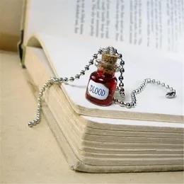 Chains Blood Glass Bottle Necklace Charm Red Cork Vial HalloweenChains Godl22