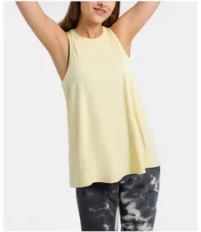 LU 2027 damstridsvagnar och camis öppna upp slips sexiga kvinnor väst tshirt designer ihålig rygg sport fitness linne yoga löpning gym jogging väst toppar