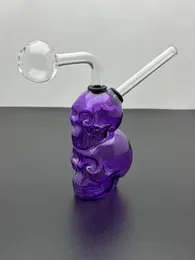 Pipe Hot Salking Purple Skull Bone Mini Glass Glass Hookah