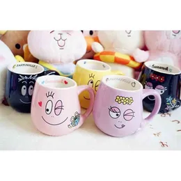 Kreative Mode Niedliche Keramik Barbapapa Tasse Barbapapa Cartoon Tasse für Geburtstagsgeschenk 210409