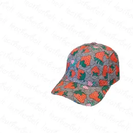 Cute Strawberry Printed Ball Cap Casual Canvas Cap Dome Adjustable Sport Caps Holiday Letter Beach Hat