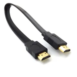 High Quality Full HD 1080P Cable Supports 3D Male to Male Plug Flat Cables Cord for Audio Video HDTV 30cm 50cm 1.5M 3M