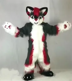 2022 FUR HUSKY Dog Wolf Dog Mascot Costume Halloween Fancy Party Sukienka Kreskówka Karnawał Karnawał Święta Wielkanocne Kostium urodzinowy