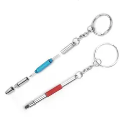 Hand Tools Screwdriver Four-Purpose Keychain Color Knurled Set Sunglasses Glasses Computer Watch Repair Tool SetHand