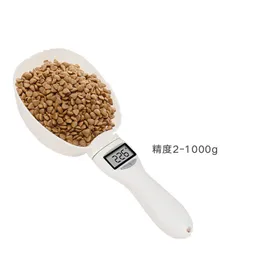 Electric Pet Feeder 800g Pet Food Scale Cup Dog Cating Bowl Kitchen Spoon Mätning Scoop Portable LED Display Y200917