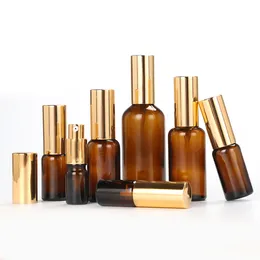 10ml 15ml 2 oz 50ml 100 ml spray glass room perfume fine mist spray bottle gold cap for hair oil ready stock