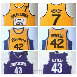 Nikivip Wholesale Mens 43 Lianzexin K.Tyler 42 Scott Howard 7 Kukoc Movie Basketball Jerseys All Sitched Embroidery Size S-XXL