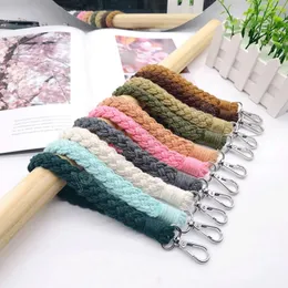 Macrame Macrame Wristlet Keychain Lanyard مضفر مفتاح FOB حزام Lobster Claw Boho Keychain Jewelry Giftly Wholesale