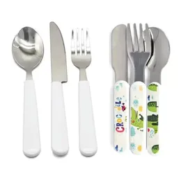 Sublimation Blank Cutlery Sets Adult And Child Heat Transfer Spoon Forks Knives Western DIY Tableware Set Christmas Gifts 0322