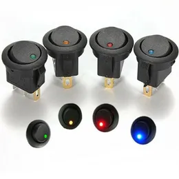 Interruttore LED Inverter Rocker Rocker ROUND SPST ON-OFF Per BARCA Auto RedSwitch