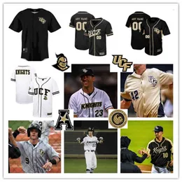 XFLSP Custom UCF Knights Szyte Baseball Jersey 18 Zack Hunchicker Jersey 21 Noah Orlando 25 Nolan Lepkoske 26 Andrew Bait 27 Gepry Pena 28