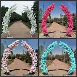 Decorative Flowers & Wreaths 2.5M Artificial Cherry Blossom Arch Door Road Lead Moon Flower Arches Shelf Square Decor For Party Wedding Back