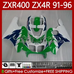 Body Kit For KAWASAKI NINJA ZXR 400 CC ZX-4R ZXR400 91 92 93 94 95 96 Cowling 138No.28 ZX4R 400CC ZX 4R ZXR-400 1991 1992 1993 1994 1995 1996 ABS Full Fairings Green blue