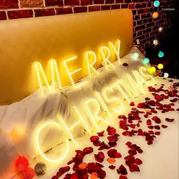 Decorazioni natalizie Grande decorazione per la casa Ornamento per albero luminoso a LED Lettera Happy Year Noel Navidad 20221