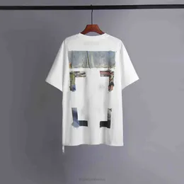 Męskie tshirts Off Designer olej malujący bawełniane krótkie rękawy T koszula męskie tshirt swobodne koszulki
