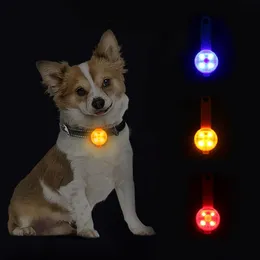 Dog Collar Leashes 1PC Night Safety Collar Pendant USB Laddning LED Lysande Vattentät Silikon Pet Tillbehör