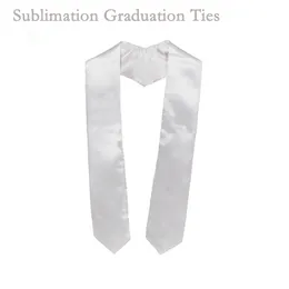 Party Blank Sublimation Slipsar Solid Vit Värmeöverföring Slipsar DIY Polyester Slipsar Graduation Slips för bröllopsfester