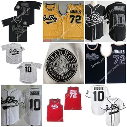 2022 NCAA Men's #10 Biggie Baseball Wears Bad Boy 20 -årsjubileum Jersey Stitched Film The American Rapper 72 Biggie Smalls Jerseys