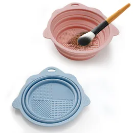 Silikonfällning Makeup Brush Cleaner Foundation Borstar Scrubber Board Pad Washing Brush Cleaning Tool